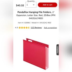 Pendaflex Hanging File Folders